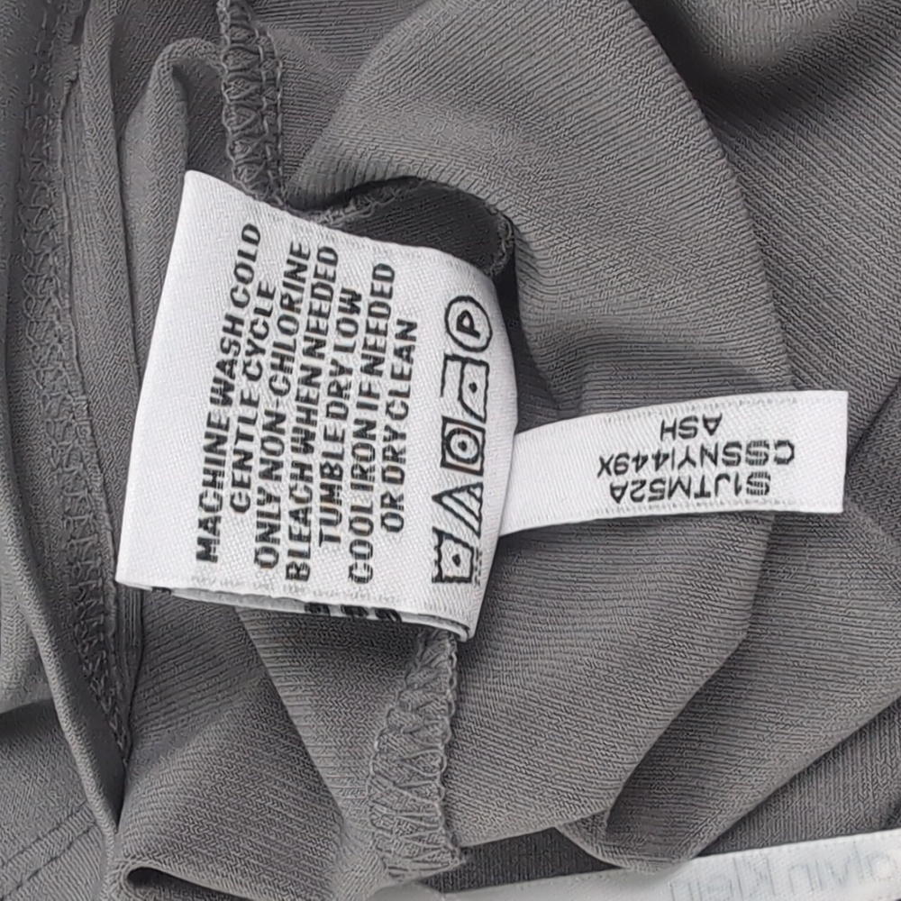 NWT Calvin Klein Gray V-Neck Double Tiered Sleeved Blouse (Size: Large) - Picture 13 of 13